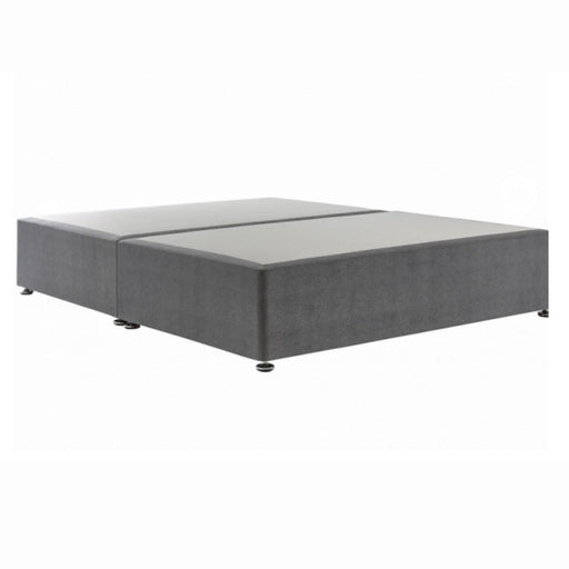 Two Respa divan bases with a low, rectangular shape in gray, featuring a simple modern design and practical storage drawers, are placed side by side against a plain white background.