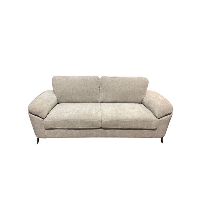 The Daisy 3+2 features a modern design with neutral fabric, two seat and back cushions, and wide padded armrests, all showcased against a plain white background.