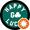 A small circular logo or app icon with the text "HAPPY GO LUCKY" and a shamrock (clover) design.