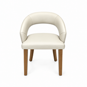Off-white Willow Dining Chair with a curved backrest, rounded silhouette, and four straight wooden legs.