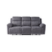 The Elenor Electric Reclining Range is a gray three-seater sofa with plush cushions, wide armrests, and a contemporary design, shown on a plain white background.