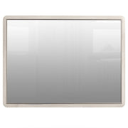 The Diletta Mirror features a rectangular shape with a light wooden frame and white background, reflecting brightness and subtle room details. Ideal as a dressing table mirror, it adds a fresh, modern touch to any bedroom.