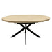 The Dalton Table + 4 Richmond Chairs set features a modern oval table with a light wood finish and a black metal base of four intersecting angled legs.