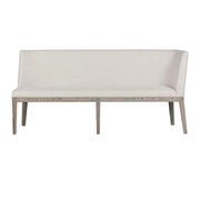 The Falun 2 piece bench offers a modern seating solution with light beige upholstery and four straight wooden legs, featuring a minimalist design that complements any space.