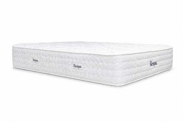 The Respa Serene Gel Mattress is a white, rectangular pocket spring mattress featuring a quilted surface and Respa labels on the side, displayed against a plain white background.