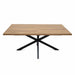 The Panama 1.6 Extending Table features a modern rectangular wooden design with a smooth surface and black metal X-shaped legs, displayed on a white background.