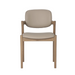 The Mila Beige PU Dining Chair features a solid wood frame with a light beige PU cushioned seat and backrest, a modern simple design, and straight legs, displayed against a plain white background.